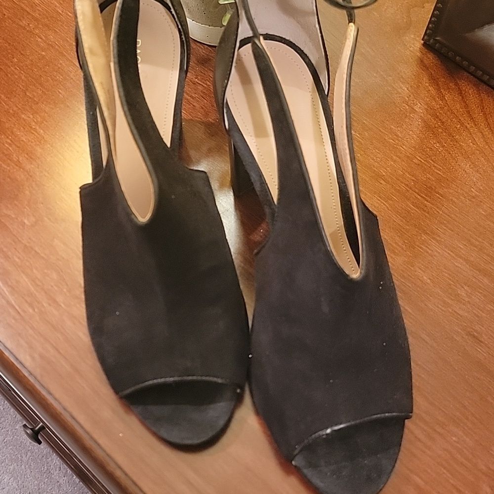 Rachel Zoe Black Suede Heels Sz 9 - Picture 4 of 9